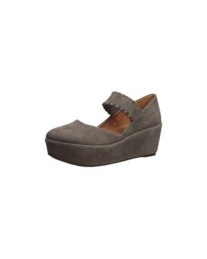 Gentle Souls Nyssa Ruffle Strap Wedge 2 - Brown