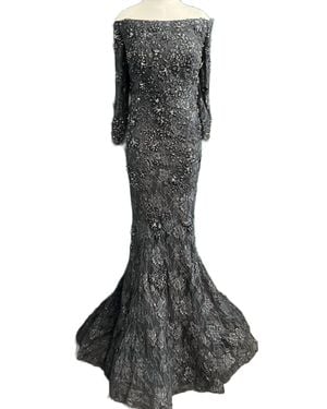 Jovani Three Quarter Sleeve Embellished Dress - Black