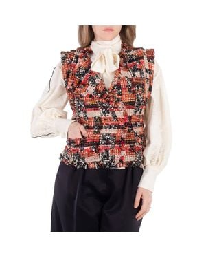 Isabel Marant Ladies Djiroy Wool Tweed Vest - Red