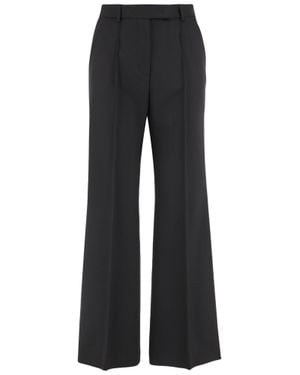 Ql2 Tailored Pants With Pressed Pleats And Belt Loops - Black