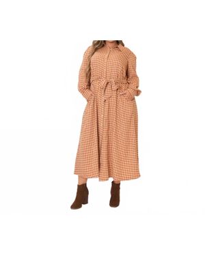 Cozy Co. Button Down Waist Tie Tiered Maxi Dress - Multicolor