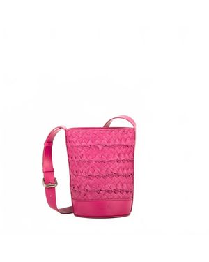 Per Lei New York Mini Emery Woven Bucket Bag - Pink