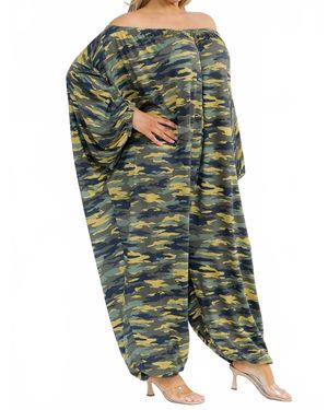 Karen T Design Long Sleeve Harem Jumpsuit - Green