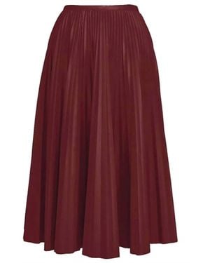 Essentiel Antwerp Faux Leather Plisse Skirt - Red