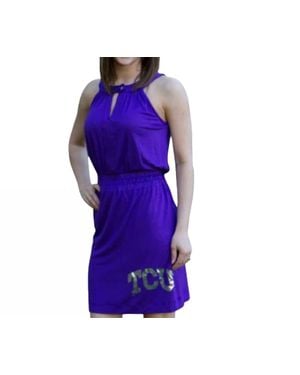 Livy Lu Tcu Logo Halter Dress - Purple