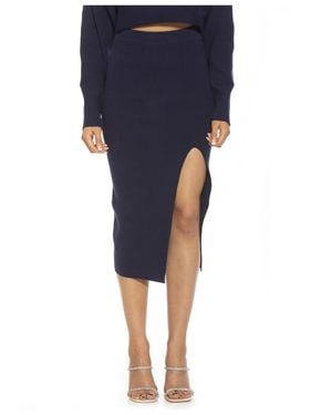 Alexia Admor Ribbed Midi Skirt - Blue