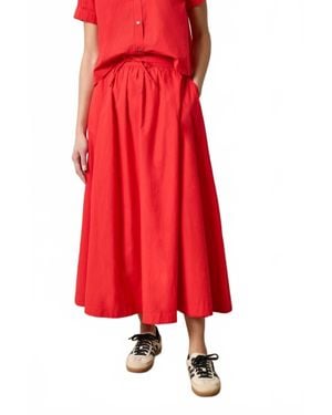 Lilla P Paneled Maxi Skirt - Red