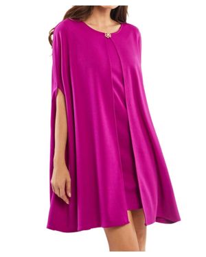 Adore Fluid Cape Overlay Dress - Pink