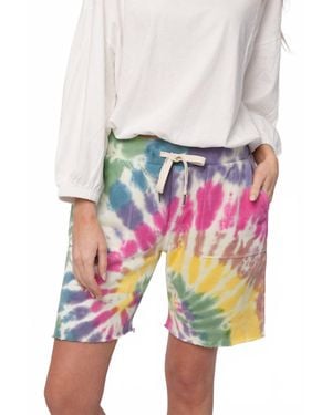 NSF Jen Slouchy Cut Off Sweat Short - Multicolor