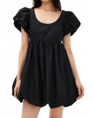 2.7 August Apparel Bubble Scoop Neck Mini Dress - Black