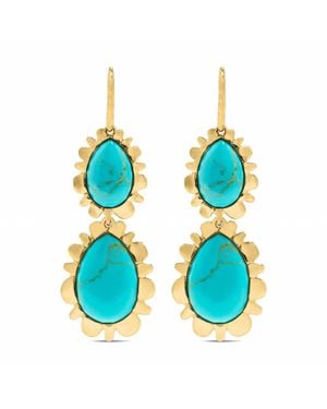 Capucine de Wulf Bliss Double Drop Earrings - Blue