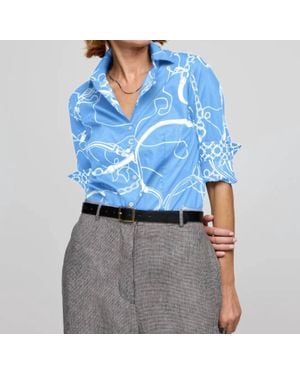 Hinson Wu Diane Long Sleeve Top - Blue