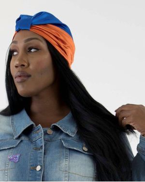 Saint Grace Bi Color Turban - Blue