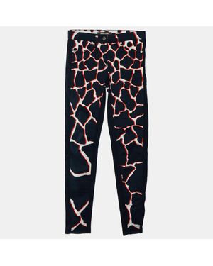 Roberto Cavalli Denim Printed Detail Skinny Jeans - Blue