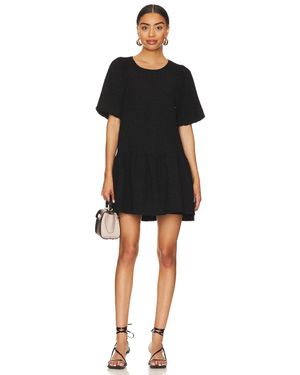 Steve Madden Abrah Mini Dress Textured A-Line Minimalist Jzz405 - Black