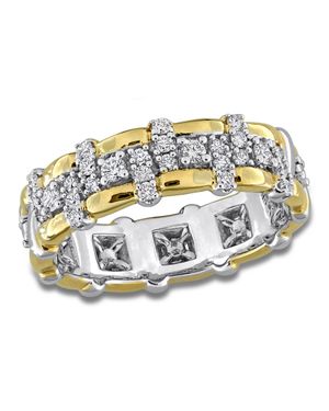 Mimi & Max Created Forever 1/3Ct Tw Lab-Grown Diamond Eternity Ring Two-Tone Sterling - Metallic