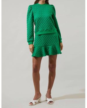 Sugarlips Quilted Ruffle Skirt - Green