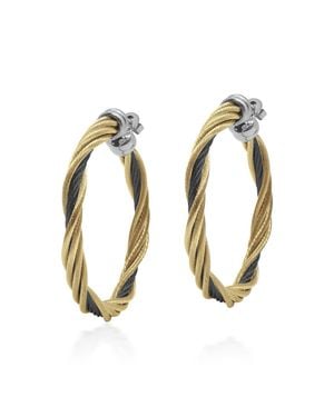 Alor Modern Twist 1.5" Hoop Earring - Metallic