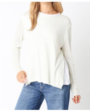 Olivaceous Cozie Layered Summer Sweater - White