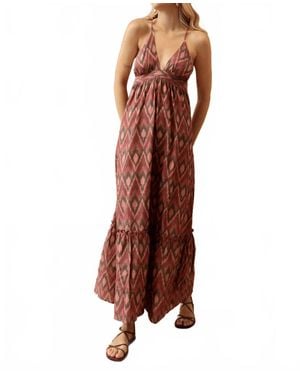 Guadalupe Abbie Long Dress - Brown