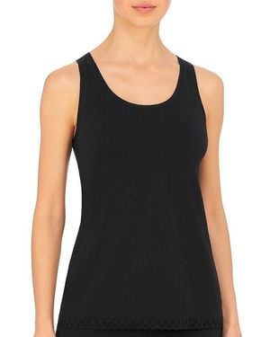 Natori Bliss Tank Top Cotton Blend Scoop Neck Active Jdm426 - Black