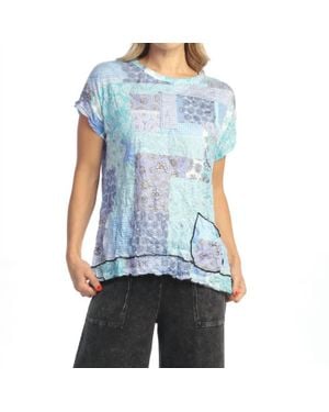 Jess & Jane Lisbon Crushed Pocket Top - Blue