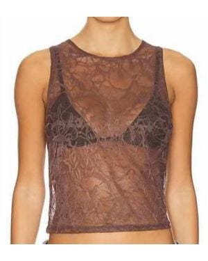 Only Hearts Go Ask Alice Vintage Tank - Brown