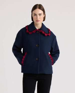 NVLT Jacket With Crochet Trim - Blue