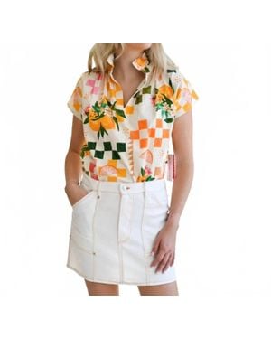 Never A Wallflower Vicki Short Sleeve Top - Multicolor