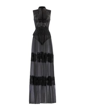 Saiid Kobeisy Lace Long Dress - Black