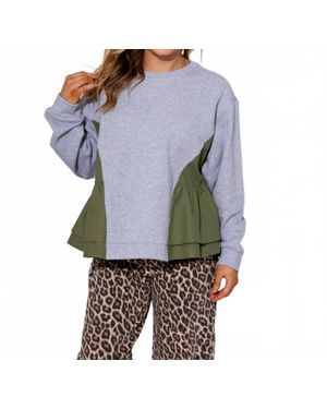 Brad & Rena Cozy Colorblock Sweatshirt - Gray