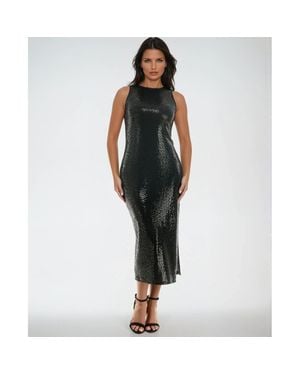 Bebe Disco Dot Sleeveless Maxi Dress - Black