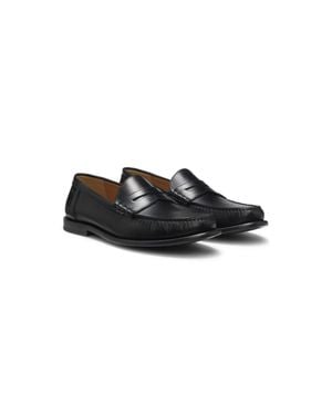 BOSS Leather Moccasins With Penny Trim - Black