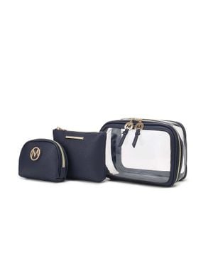 MKF Laura Cosmetic Punch 10 Pcs Sets, Travel Makeup Bag - Blue