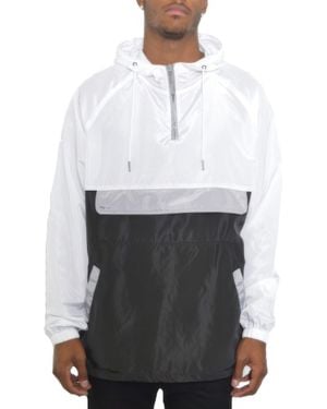 TRUEDAMES Color Block Anorak Jacket Pullover Windbreaker - White