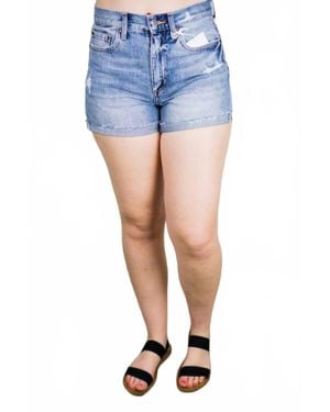 Pistola Jamie High Rise 90's Cuffed Shorts - Blue