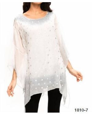 Adore Layered Sheer Dip Dyed Top - White