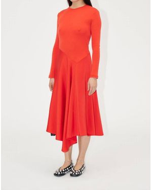 Stine Goya Satin Jersey Dress - Red