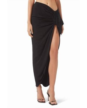 Christopher Esber Cadence Ruched Maxi Split Skirt - Black