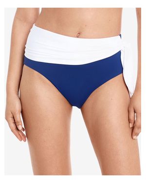 Ralph Lauren Swimwear High Waist Two Tone Bikini Bottoms - Blue
