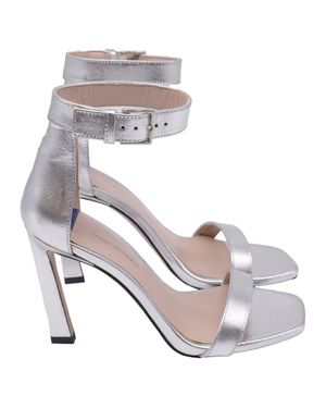 Stuart Weitzman Square Nudist Ankle Strap Sandal's - Gray