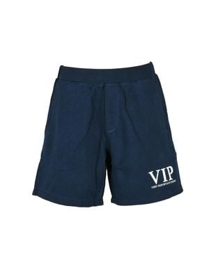 DSquared² Relaxed Fit Cotton Sweatshirt Shorts - Blue