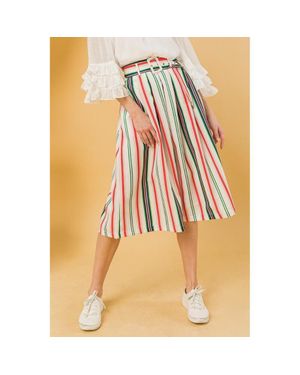 TRUEDAMES A Woven Midi Skirt - Metallic