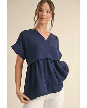 Jodifil Natalie Peplum Top - Blue