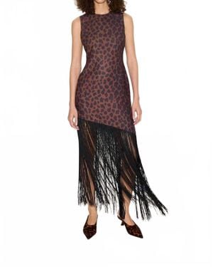 Simon Miller Casablanca Crepe Fringe Dress - Brown