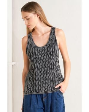 TRUEDAMES Never Forget Knit Tank Top - Blue