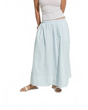 Asher Kate Poplin Pleated Skirt - Blue