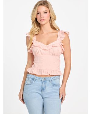 Guess Kiara Ruffle Top - Blue