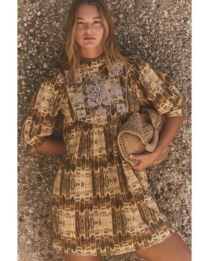 Ro's Garden Jamelia Cotton Mini Dress - Brown
