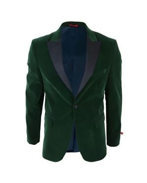 Oliver Tweed Velvet Dinner Tuxedo Suit Jacket Blazer - Green